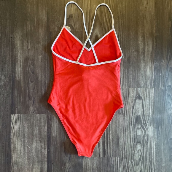 Red & White One-Piece Swimsuit (Size Small) - Picture 2 of 2